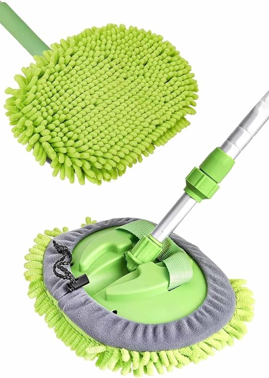 Hannah Araba Yıkama Fırçası Mop/Paspas, Uzun Saplı Detaylı Yıkama Fırçası,Mikrofiber Çiziksiz