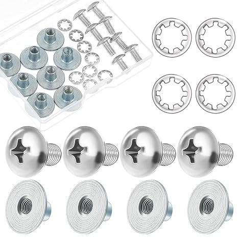 Landhoow 4 Sets Football Backplate Screws Hardware Kit with Box