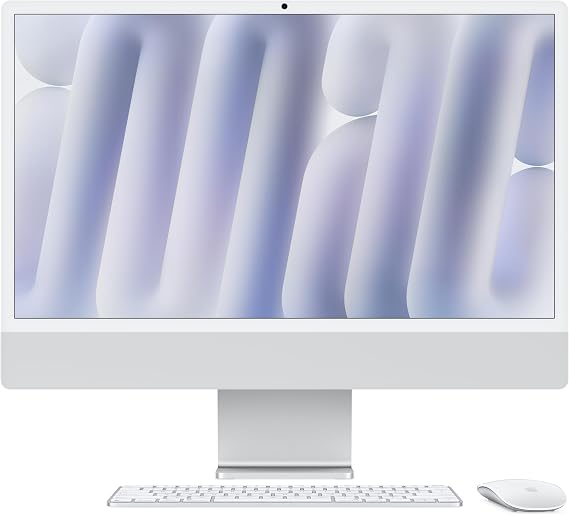 Apple 2024 iMac 8 Core CPU, All-in-One Desktop Top Computer with M4 Chip with 8 Core GPU: Designed for Apple Intelligence, 24" Retina Display, 16GB Unified Memory, 256GB SSD Storage, Color Same Accessories, Connects to iPhone or iPad - Silver