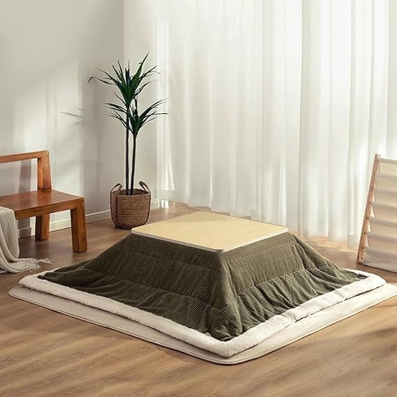 Kotatsu Table with Futon Carpet Heater, Home Kotatsu Tables Set Coffee Desk, Low Table for Sitting on The Floor Multifunctional Bed Laptop Desk Warm Gift for Family