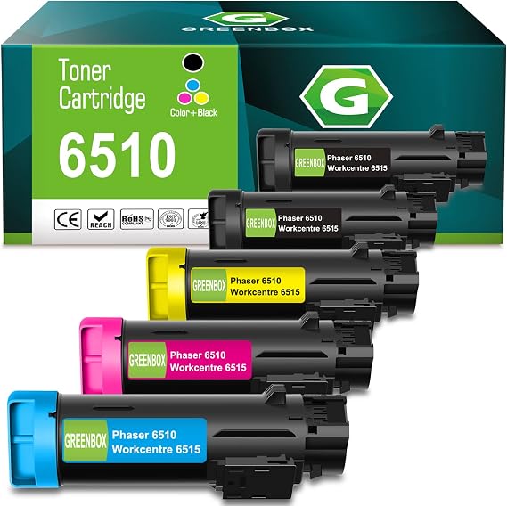 GREENBOX 6515 6510 Toner Cartridges for WorkCentre 6515 Phaser 6510, 5 Pack