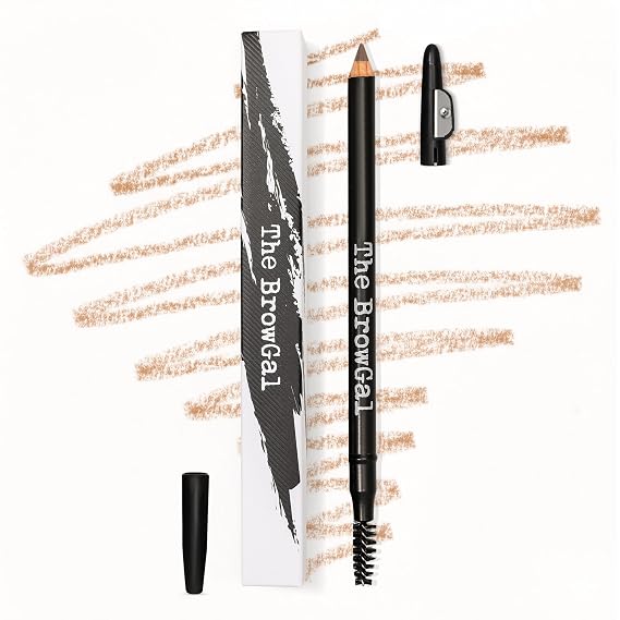 The BrowGal Eyebrow Brow Pencil with Spoolie | Shade 06 Blonde | Waterproof & Buildable Brow Pencil with Hair Like Strokes | Natural Looking, Soft Finish
