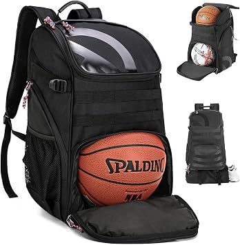 TRAILKICKER Basketball Bag Backpack with Ball Holder Multi-Sport Backpack for Soccer Volleyball Football Baseball Helmet