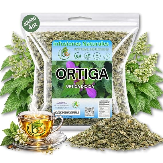 Ortiga Herbal Tea 4 oz (113g) - 100% Natural Ortiga Dried Leaves, from Mexico - Traditional Loose Leaf Tea - Caffeine-Free, Non-GMO, Vegan - Authentic Farm-Grown Herbs by BEXPERTSUSA