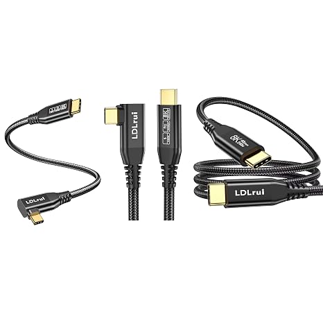 LDLrui USB4 Straight & Right Angle Cable 2FT+4FT+6FT Bundle