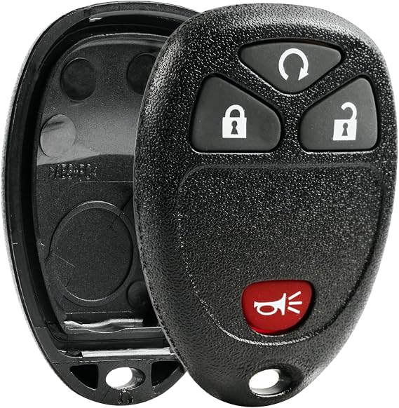 Key Fob Shell fits 2007-2016 Chevy GMC Pontiac Saturn Suzuki Cadillac Buick Keyless Entry Remote Case & Button Pad (15913421, OUC602701)