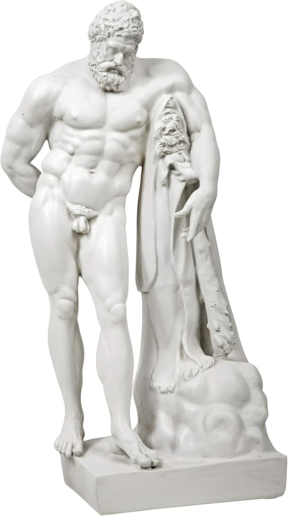 Design Toscano Farnese Hercules Roman God Garden Statue, 76 cm, Polyresin, Antique Stone