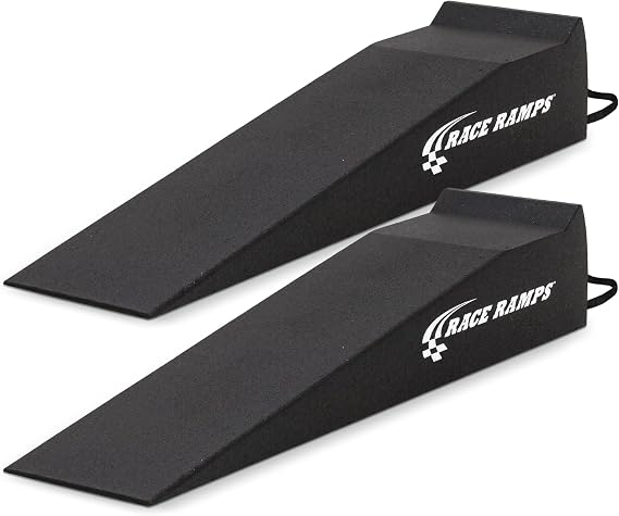 Race Ramps 1-Piece 67" XT Car Service Ramp, Tire Lift for Low Profile Vehicles, Solid High-Density Foam for Non-Skid Loading, Set of 2