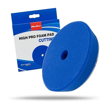 Maxshine 6 Universal High Pro Cut Foam Pad Compatible with DA & Rotary Polishers Professional Detailing Pad for Swirl & Oxidation Removal Washable & Reusable Hook & Loop Backing
