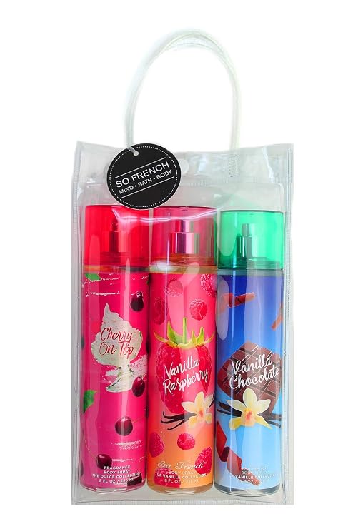 So French Vanilla Collection Body Mist Set (Cherry Top, Vanilla Raspberry, Vanilla Chocolate)