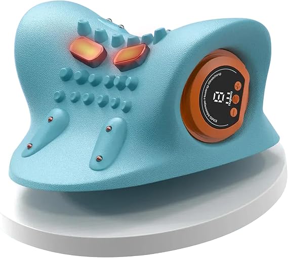 Neck Massager, Masajeador de Cuello, 3 Modes Electric Neck and Shoulder Relaxer Pillow, with Heat 26 Angle Cervical Traction Device for Pain Relief Deep Tissue