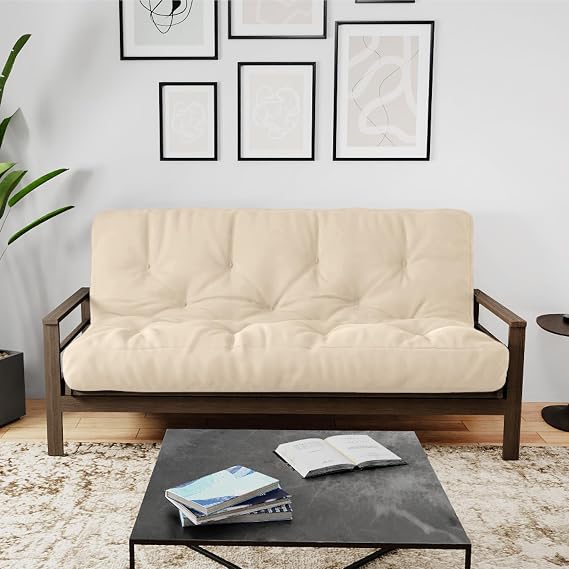 Royal Sleep Products by The Futon Factory 8 inch Memory Foam Futon Mattress - Cover - Size - CertiPUR Certified Foams - Made in The USA (Frame Not Included) (Ivory, Full)