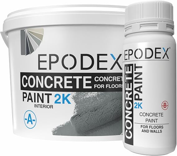 EPODEX 2K Concrete Paint, Epoxy Floor Paint - 4.41 Gallon - Light Gray