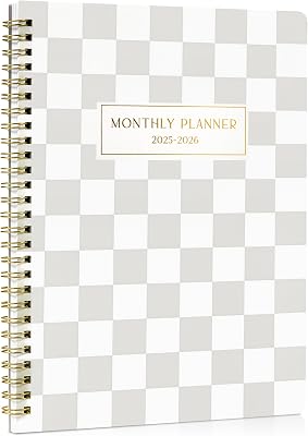 Beautiful Checkered 2025-2026 Monthly Planner and Calendar Book - To Do List Notebook That Easily Organizes Your Tasks to Boost Productivity - Runs From January 2025 Until December 2026