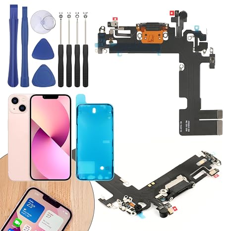 Charging Port Flex Cable Replacement for iPhone 13 USB Dock Connector Flex Cable Replacement for iPhone 13 with Tools