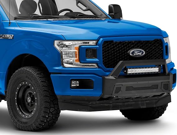Barricade CSD Front Bumper with Dual Row Light Bar Compatible with 2018-2020 F-150 (Excluding Raptor)| Heavy Duty Steel Rugged Full Width Front Bumper Replacement | Textured Black Powder Coat Finish