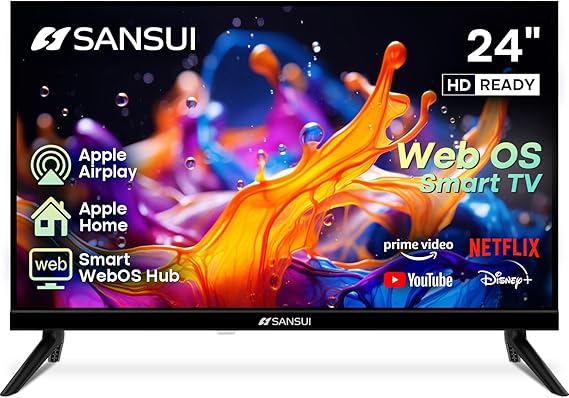 SANSUI 24 inch 768P DLED Smart WebOS TV | Small Television with chromecast