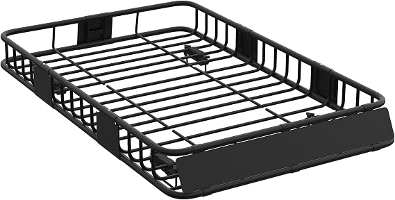 64" x 39" Universal Roof Rack Basket, Steel Rooftop Cargo Basket with Extension, Heavy Duty Top Mount Cargo Carrier for Car, Vehicle, SUV, Truck