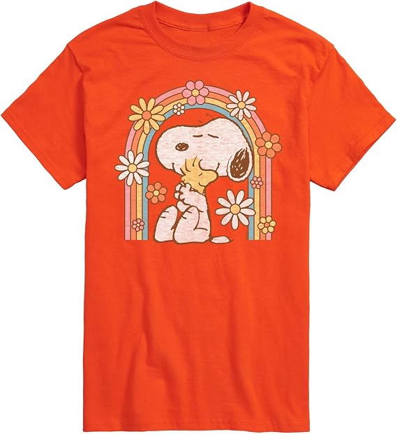 HYBRID APPAREL - Peanuts - Retro Flower Rainbow - Mens Short Sleeve Tee