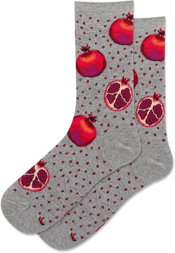 Hot Sox Women's Pomegranate Socks 1 Pair, Grey Heather, Women's 9-11 Shoe