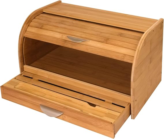 Honey-Can-Do KCH-01081 Bamboo Bread Box, Bamboo