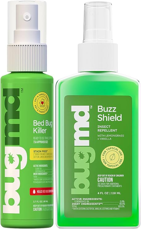 BugMD Bed Bug and Mite Spray 3 oz and Buzz Shield Bundle