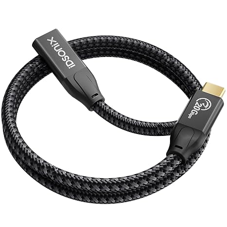 iDsonix USB C Extension Cable Nylon Braided(1.6FT/20Gpbs), USB C Extender Support 4k@60Hz/100W Fast Charging, Type C 3.2 Gen2*2 Extension Cable Compatible with USB C Hub/Dell XPS/MacBook/iPad Pro