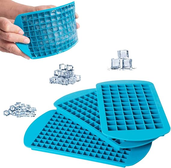 Silicone Ice Cube Trays 3pcs/Pack, 3 Different Sizes Ice Cube Molds, Small Crushed Ice Cube Flexible Easy Release Reusable and BPA Free Ice Trays