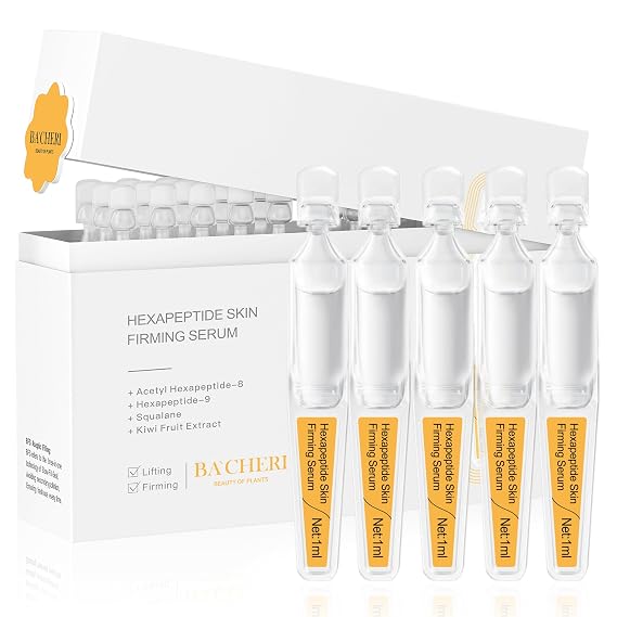 Skin Firming Serum with Acetyl Hexapeptide-8, Hexapeptide-9, Carnosine - Moisturizing, Hydrating and Antioxidant Peptide Serum for Fine Lines, 30 Pcs/Box Ampoules