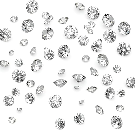 50Pcs Clear Cubic Zirconia Stone Set, 5 Size CZ Stones Faceted Pointed Back Cabochons, Clear Pointed Back Crystal Diamante Gems for DIY Jewelry Making, Nail Art, Ring Craft Decor