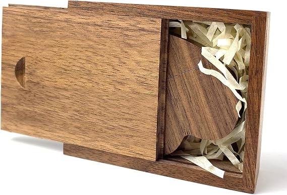 Heart Shaped Wood Flash Drive 32GB USB3.0 With Gift Box, Wooden USB Drive 32G USB 3.0 Super-Speed JumpDrive Wooden Box Ideal Gift for Birthday / Anniversary / Wedding