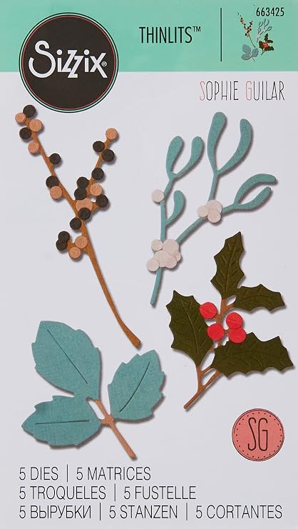 Sizzix Thinlits Die Set Leaves, Multicolor