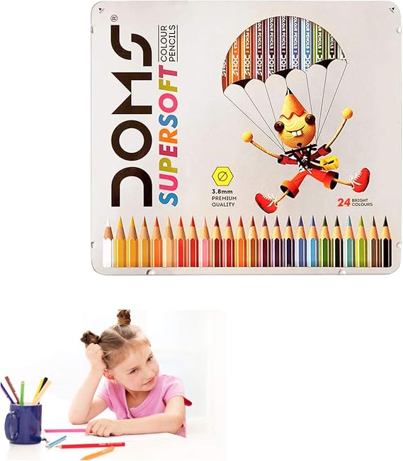 Doms FSC 24 Colour Pencil Flat TIN