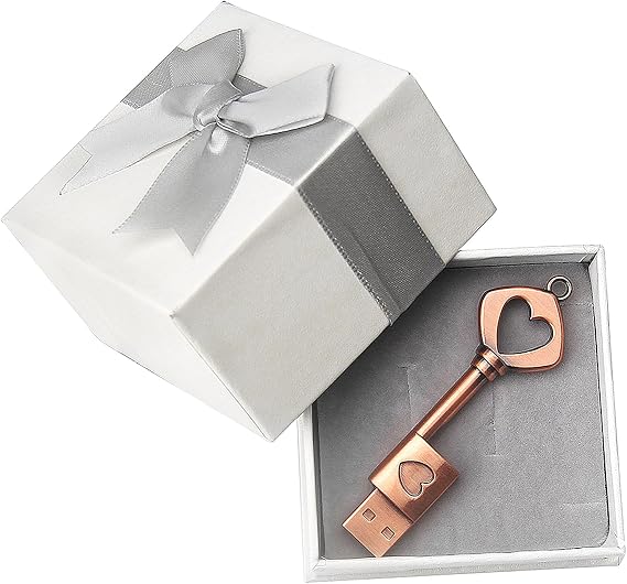 64GB Metal USB 2.0 Flash Drive Computer Memory Stick External Storage Romantic Gift USB Sticks Graduation Gift (1 PCS with Gift Box)