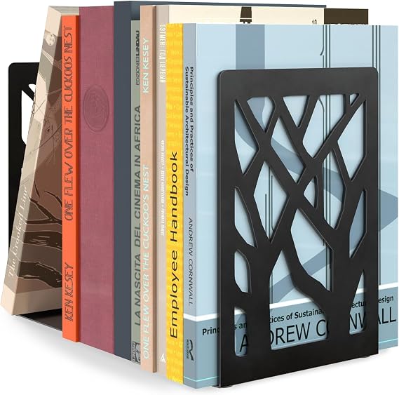 MaxGear Book Ends Tree Design Bookends for Shelves 7 x 4.7 x 3.5 1 Pair