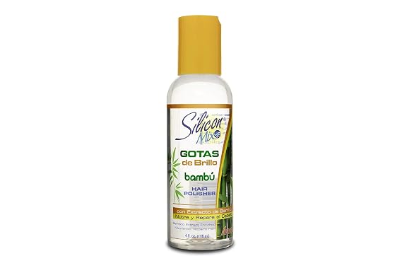 Silicon Mix Bambu Hair Polisher Shine Drops with Bamboo Extract Frizz Control & Instant Shine Hair Serum for Dry or Dull Hair Lightweight Hair Finishing Treatment 4 oz