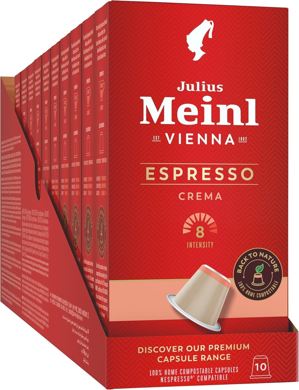 Julius Meinl Espresso Crema Capsule Coffee 100 Pieces Biodegradable