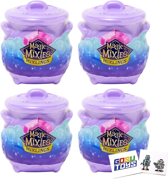 Magic Mixies Mixlings Collector's Cauldron Series 1 (4 Pack) with 2 Gosutoys Stickers