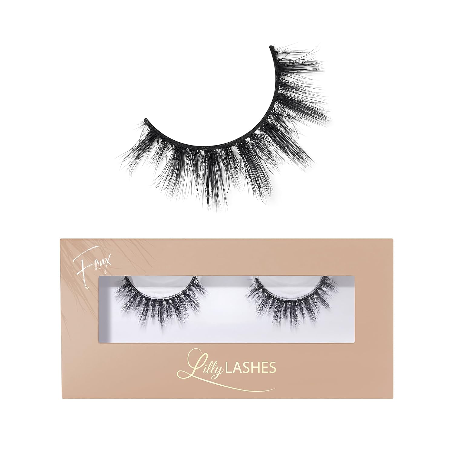 Lilly Lashes Everyday Miami Natural Lashes, Faux Mink Natural Eyelashes, False Eyelashes Everyday Use, Individual Lashes Reusable up to 20x, No Lash Glue Included 13mm