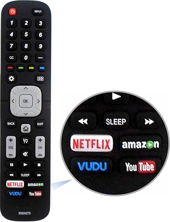 EN2A27S Remote Control Replacement for All Sharp 4K Ultra LED SMART HDTV 55H6B, 50H7GB, 50H6B, N6200U,
