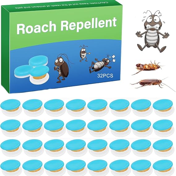 Roach Bait Gel Traps, 32 Packs Roach Bait Stations for Indoor & Outdoor Use, Cockroach Control with Protection