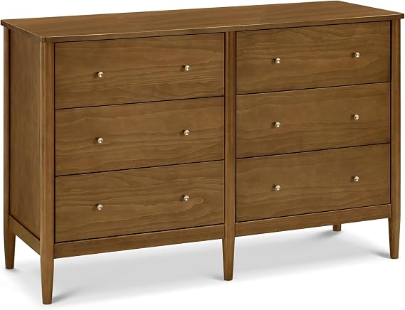 Davinci Frem 6-Drawer Baby Dresser, GREENGUARD Gold Certified, Walnut | 6 Spacious Smooth-Gliding Drawers w/ Ample Storage - Durable & Modern Easy-to-Assemble Nursery Dresser for Kids, Boys & Girls