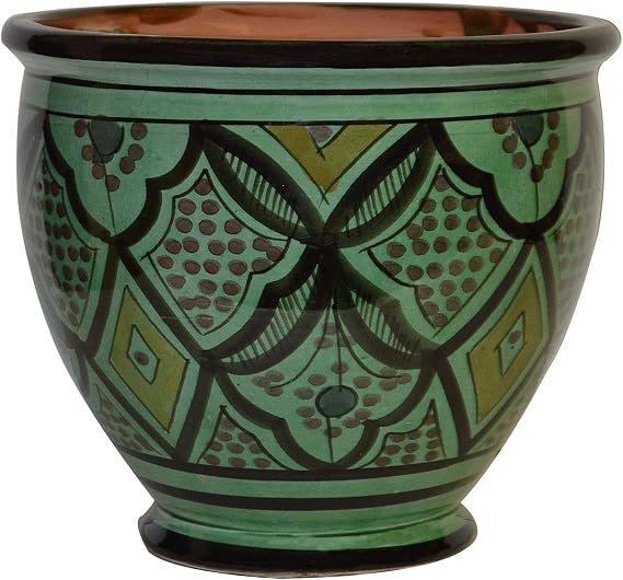 Pots Flower Pot Moroccan Spanish Garden Drain Hole Ceramic Planter Handmade
