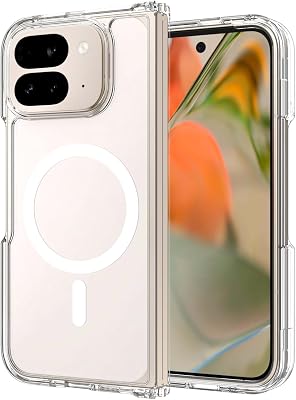 for Google Pixel 10 Pro Fold Case, [Compatible with MagSafe] Military Grade Shockproof Slim Fit Phone Cover Anti-Fingerprint Hard PC Protective Case for Google Pixel 10 Pro Fold, Clear
