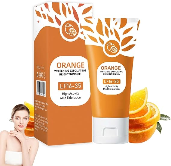 Orange Enzymes Exfoliating Gel, Deep Cleansing Moisturizing Facial,Organic Face and Body Exfoliating Scrub Gel for All Smooth Skin Types 50g