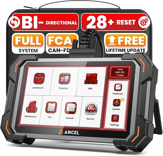 ANCEL DS500 Elite OBD2 Scanner, Full System Bidirectional Scan Tool, 28 Reset Functions 3000+ Active Test Car Code Reader, CAN FD FCA Auto Auth with Lifetime Free Updates for 1996 Vehicles