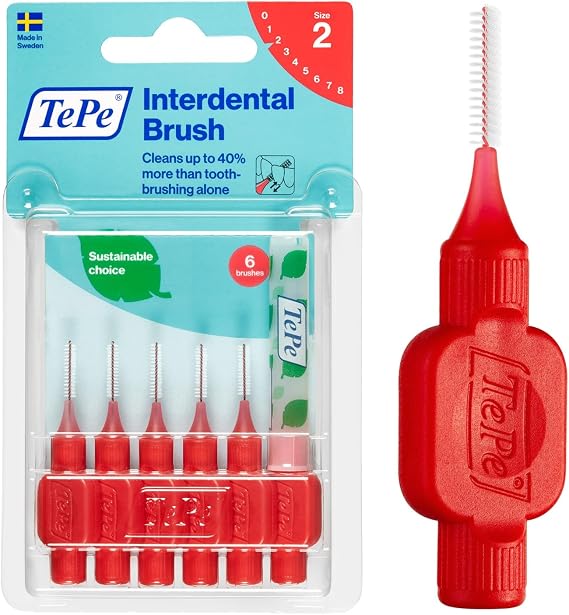 TePe Arayüz Fırçası, Orijinal, Kırmızı, 0,5 mm/ISO 2, 6 adet