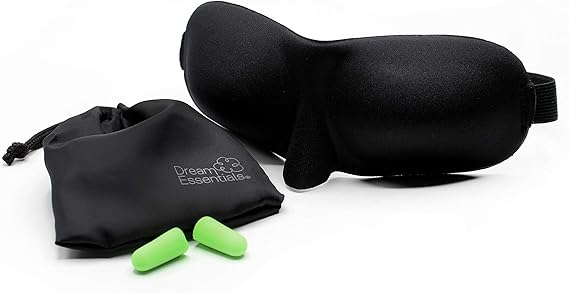 Wild Essentials Sweet DreamsTM Comfortable & Contoured Sleep Mask Kit with Carry Pouch and Moldex Ear Plugs, Travel Set, Gift