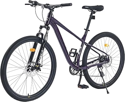 ZUKKA Mountain Bike 27.5 Inch 8 Speed Mountain Bike with Dual-Disc Brake Front Suspension Fork Steel Frame Bicycles for Men Women Adults