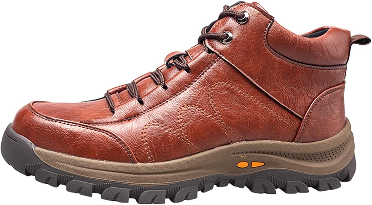 Micoklinlin Steel Toe Shoes for Men Waterproof Microfiber Leather Safety Boots Fashion Lightweight Industrial Work Sneakers